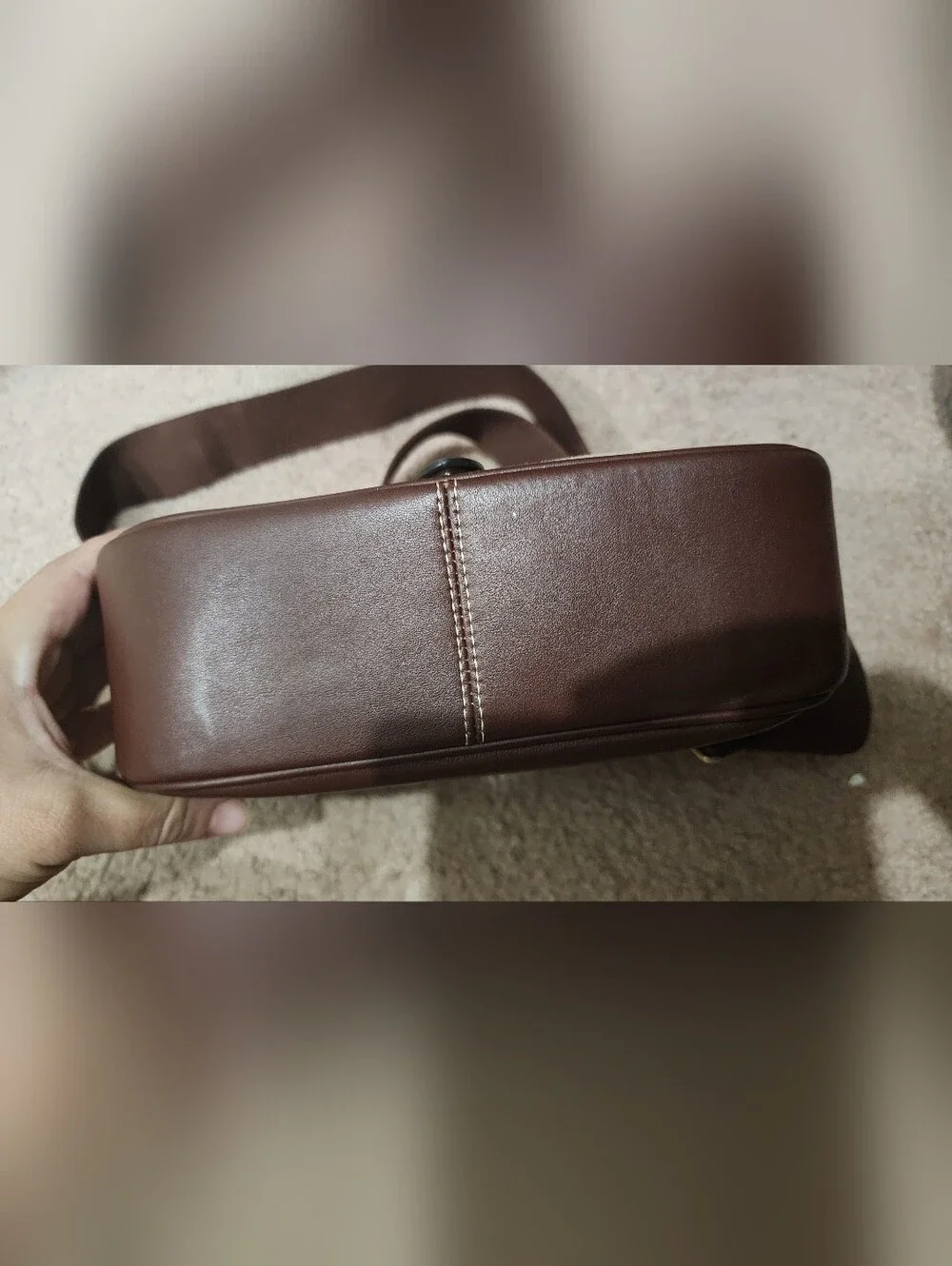 COACH Brown Trim Canvas Crossbody Bag